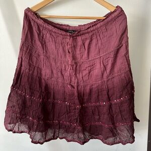 Elegant A-Line Skirt in Deep Burgundy